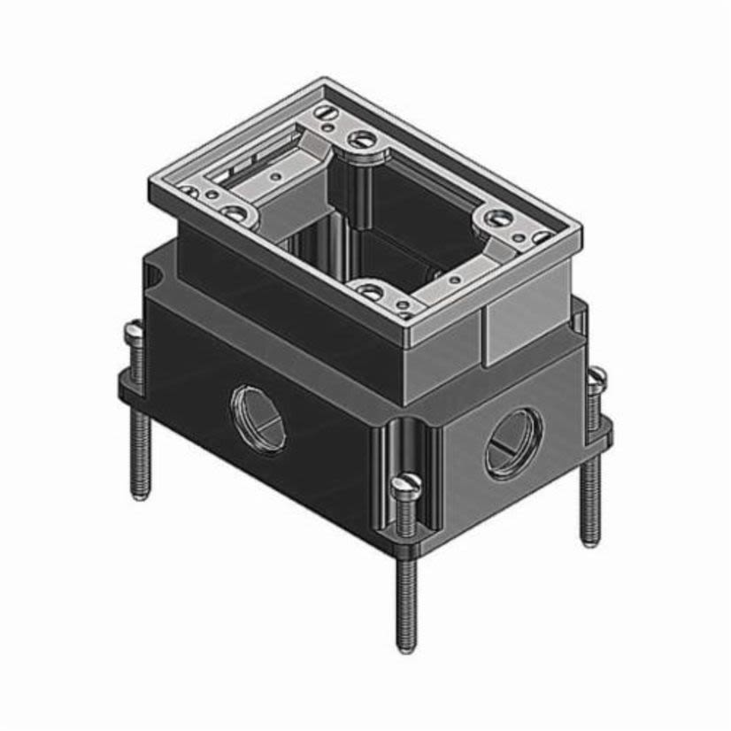 Thomas & Betts Steel City® 641-AL Fully Adjustable Flush Service Floor Box With Aluminum Trim Ring, Aluminum, 35 cu-in Capacity, 1 Gang, 5-1/2 in L x 4 in W x 3-5/8 in H